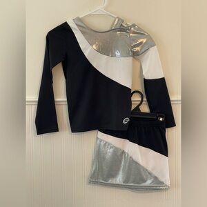 Black, White & Silver Pom/Cheer Outfit by Chasse Performance